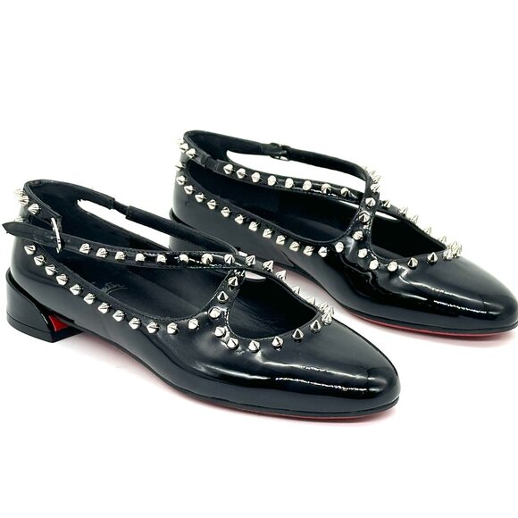 Christian Louboutin PILOUTA JANE SPIKES FLAT Criss Cross Ballerina - Picture 10 of 16